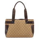 GUCCI GG Canvas Draagtas Beige Zilver 73983 Auth ka3180-3