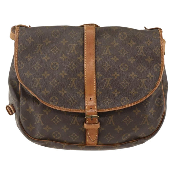LOUIS VUITTON Monogram Saumur 35 Shoulder Bag M42254 LV Auth ka3182