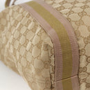 GUCCI GG Canvas Sherry Line Tote Bag Beige 189669 Auth ka3188-11
