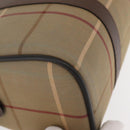 Burberrys Nova Check Boston Bag Canvas Leather Beige Gold Auth ka319-10