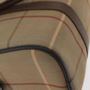 Burberrys Nova Check Boston Bag Canvas Leather Beige Gold Auth ka319-15