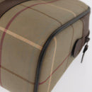 Burberrys Nova Check Boston Bag Canvas Leather Beige Gold Auth ka319-16