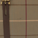 Burberrys Nova Check Boston Bag Canvas Leather Beige Gold Auth ka319-3