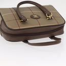 Burberrys Nova Check Boston Bag Canvas Leather Beige Gold Auth ka319-7