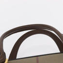 Burberrys Nova Check Boston Bag Canvas Leather Beige Gold Auth ka319-9