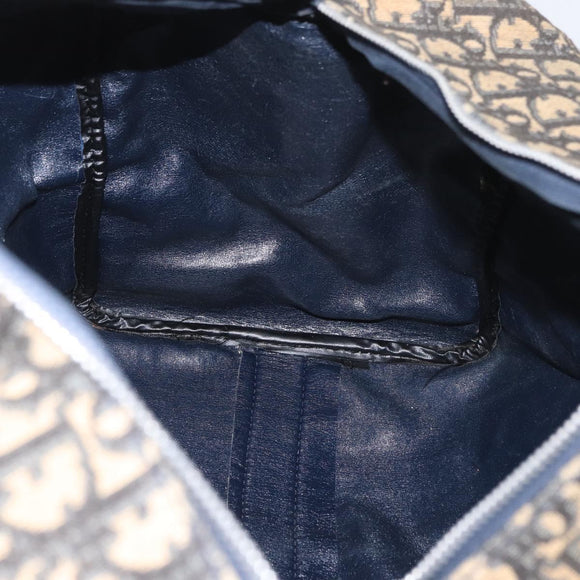 Christian Dior Trotter Canvas Boston Bag Navy Silver Auth ka3190