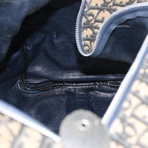 Christian Dior Trotter Canvas Boston Bag Navy Silver Auth ka3190