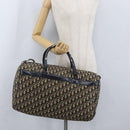 Christian Dior Trotter Canvas Boston Bag Navy Silver Auth ka3190-23