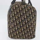 Christian Dior Trotter Canvas Boston Bag Navy Silver Auth ka3190-4