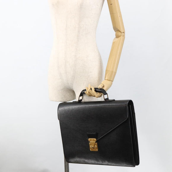 LOUIS VUITTON Epi Serviette Conseiller Business Bag Black M54422 LV Auth ka3192