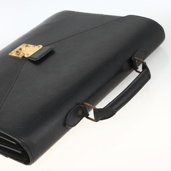 LOUIS VUITTON Epi Serviette Conseiller Business Bag Black M54422 LV Auth ka3192