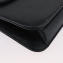 Christian Dior Chain Shoulder Bag Leather Black Gold Auth ka3196-10