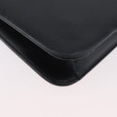 Christian Dior Chain Shoulder Bag Leather Black Gold Auth ka3196-12