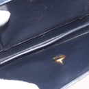 Christian Dior Chain Shoulder Bag Leather Black Gold Auth ka3196-17