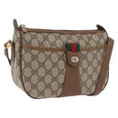 GUCCI GG Supreme Web Sherry Line Umhängetasche PVC Beige Gold 169937 Auth ka3198-1