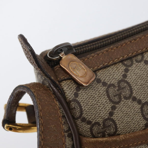 GUCCI GG Supreme Web Sherry Line Umhängetasche PVC Beige Gold 169937 Auth ka3198