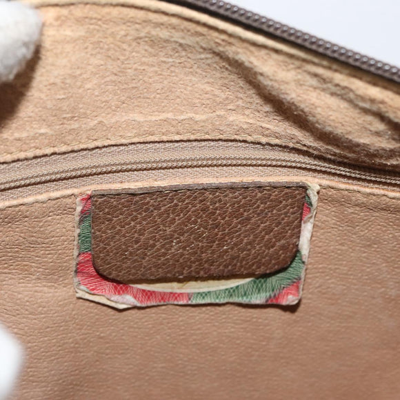 GUCCI GG Supreme Web Sherry Line Umhängetasche PVC Beige Gold 169937 Auth ka3198