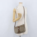 GUCCI GG Supreme Web Sherry Line Umhängetasche PVC Beige Gold 169937 Auth ka3198-24