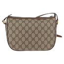 GUCCI GG Supreme Web Sherry Line Umhängetasche PVC Beige Gold 169937 Auth ka3198-3