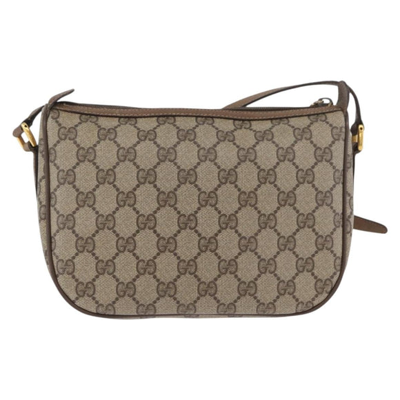 GUCCI GG Supreme Web Sherry Line Umhängetasche PVC Beige Gold 169937 Auth ka3198