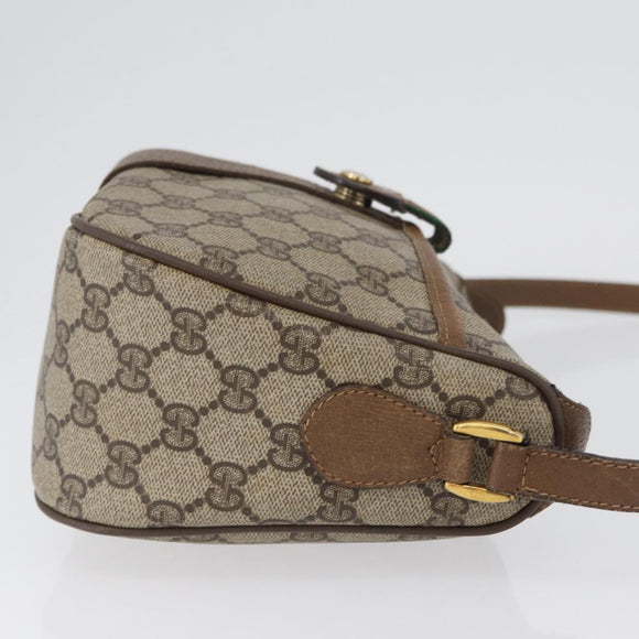 GUCCI GG Supreme Web Sherry Line Umhängetasche PVC Beige Gold 169937 Auth ka3198