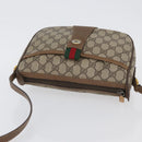 GUCCI GG Supreme Web Sherry Line Umhängetasche PVC Beige Gold 169937 Auth ka3198-6