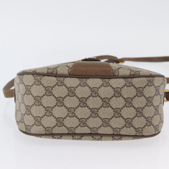 GUCCI GG Supreme Web Sherry Line Umhängetasche PVC Beige Gold 169937 Auth ka3198