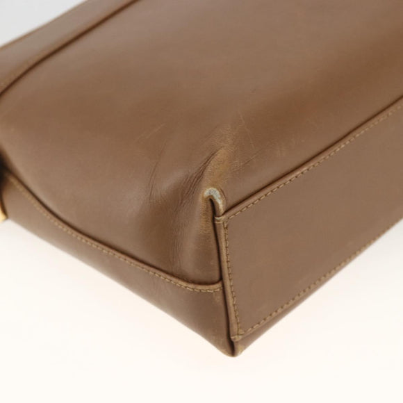 Salvatore Ferragamo Shoulder Bag Leather Brown Gold Auth ka3200