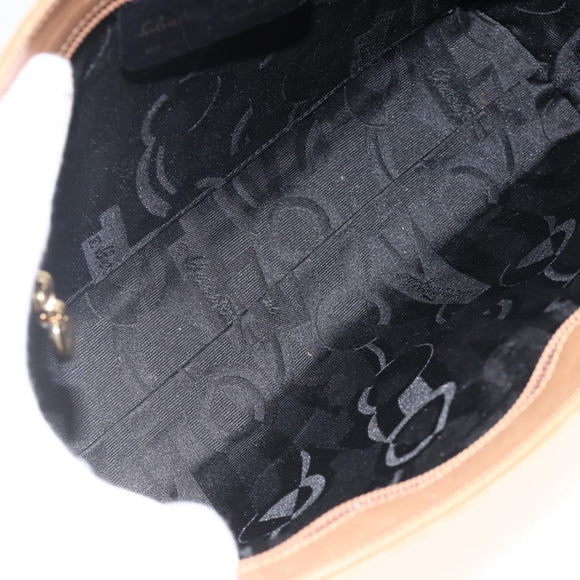Salvatore Ferragamo Shoulder Bag Leather Brown Gold Auth ka3200