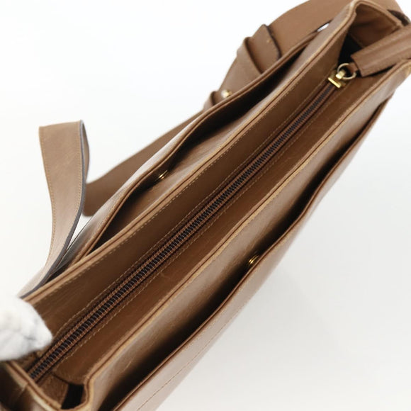 Salvatore Ferragamo Shoulder Bag Leather Brown Gold Auth ka3200
