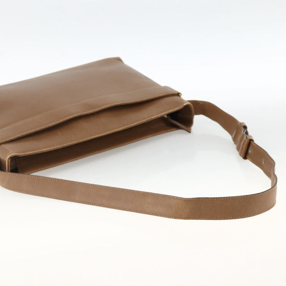 Salvatore Ferragamo Shoulder Bag Leather Brown Gold Auth ka3200
