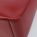 CELINE Hand Bag Leather Red Gold Auth ka3202-9