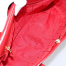 CELINE Hand Bag Leather Red Gold Auth ka3202-10