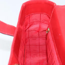 CELINE Hand Bag Leather Red Gold Auth ka3202-19