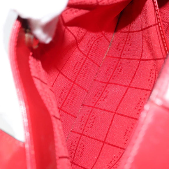 CELINE Hand Bag Leather Red Gold Auth ka3202