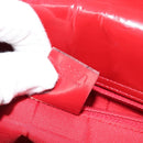 CELINE Hand Bag Leather Red Gold Auth ka3202-12
