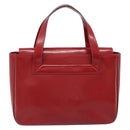CELINE Hand Bag Leather Red Gold Auth ka3202-2