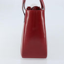 CELINE Hand Bag Leather Red Gold Auth ka3202-3