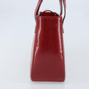 CELINE Hand Bag Leather Red Gold Auth ka3202-4