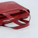 CELINE Hand Bag Leather Red Gold Auth ka3202-7