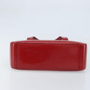 CELINE Hand Bag Leather Red Gold Auth ka3202-5