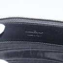 Salvatore Ferragamo Clutch Bag Leather Black Silver Auth ka3207-13