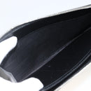 Salvatore Ferragamo Clutch Bag Leather Black Silver Auth ka3207-14