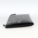 Salvatore Ferragamo Clutch Bag Leather Black Silver Auth ka3207-4