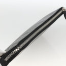 Salvatore Ferragamo Clutch Bag Leather Black Silver Auth ka3207-6