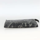 Salvatore Ferragamo Clutch Bag Leather Black Silver Auth ka3207-7