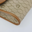 Christian Dior Honeycomb Canvas Chain Shoulder Bag PVC Beige Gold Auth ka3209-11