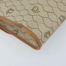 Christian Dior Honeycomb Canvas Chain Shoulder Bag PVC Beige Gold Auth ka3209-13