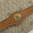 Christian Dior Honeycomb Canvas Chain Shoulder Bag PVC Beige Gold Auth ka3209-14