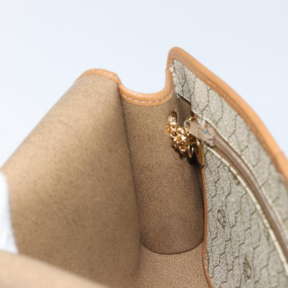 Christian Dior Honeycomb Canvas Chain Shoulder Bag PVC Beige Gold Auth ka3209